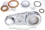 V-Twin Manufacturing Clutch Covers Chrome Outer Primary Cover Hardware Gasket Derby Clutch Kit Harley Panhead 74"