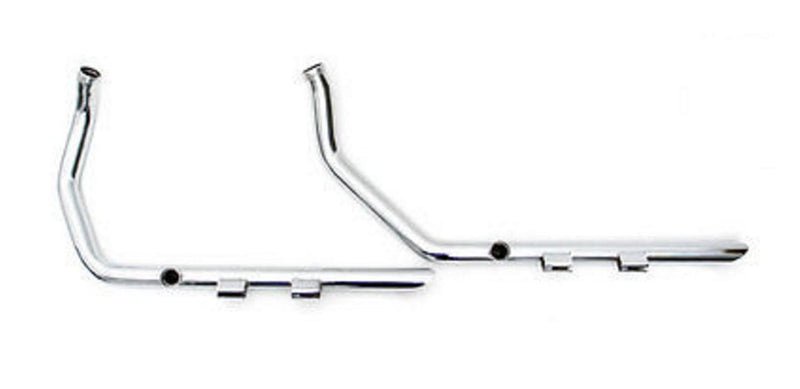 V-Twin Manufacturing Exhaust Systems 1 3/4" Chrome Side Slash Cut Custom Drag Pipes Exhaust 04-2006 Harley Sportster