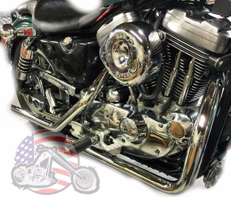 V-Twin Manufacturing Exhaust Systems 1 3/4" Chrome Slash Cut Custom Drag Pipes Exhaust 1986-2003 Harley Sportster XL