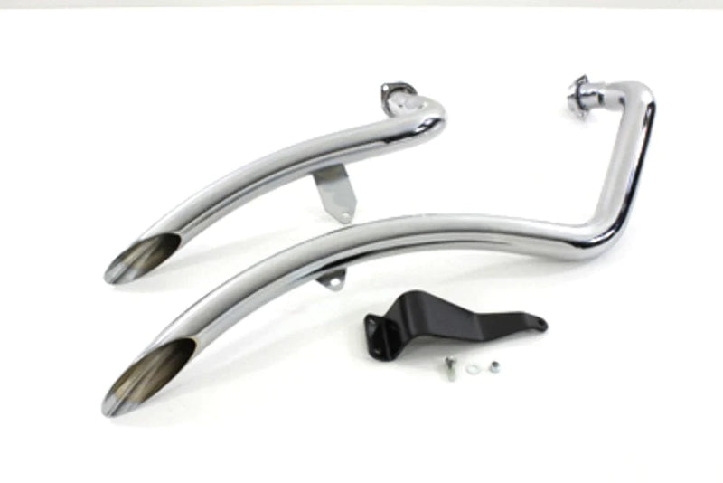V-Twin Manufacturing Exhaust Systems Chrome 2" Curvado Exhaust Big Radius Style Drag Pipes 86-03 Harley Sportster XL