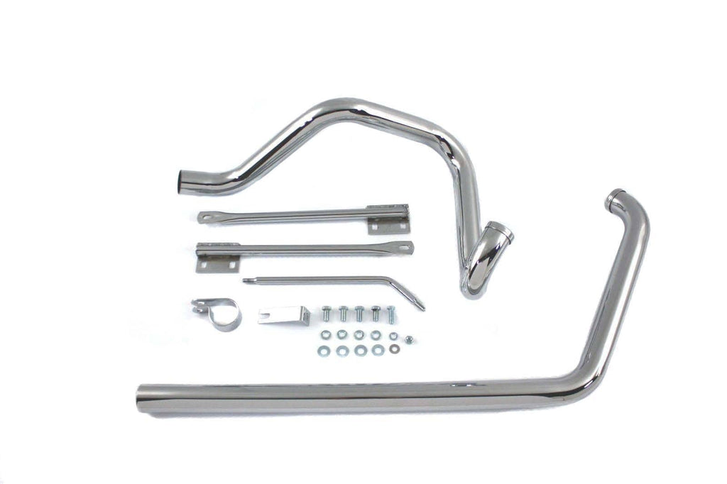 V-Twin Manufacturing Exhaust Systems Chrome True Dual Exhaust Header Pipes Kit System EVO Softail FXST FLST 1995-1999