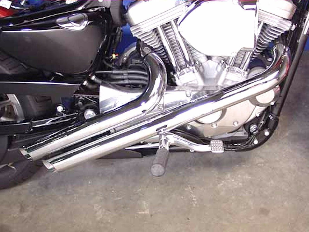 V-Twin Manufacturing Exhaust Systems Radii Chrome 2" Viper Sideshots Drag Exhaust Pipes 2004-2013 Harley Sportster XL