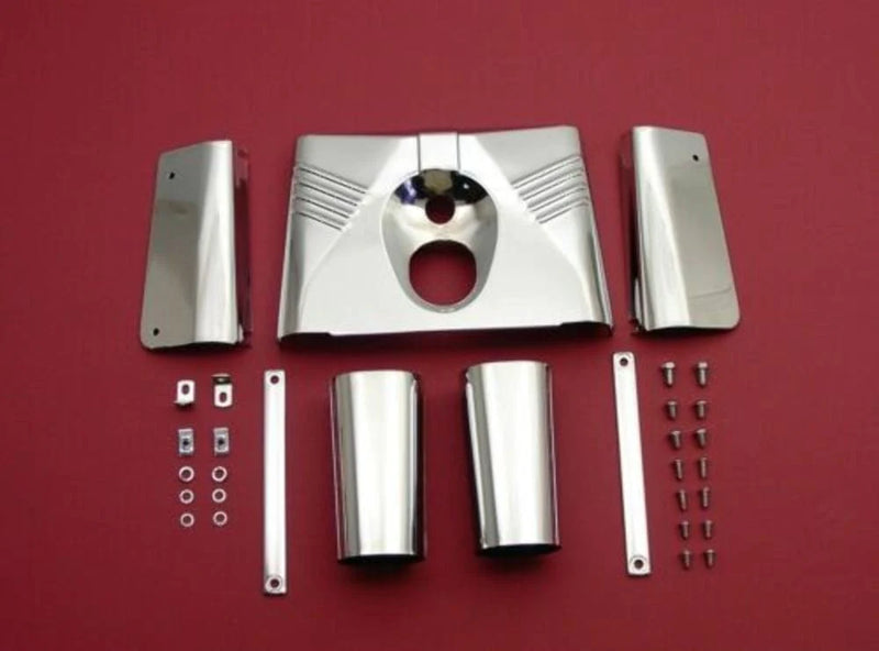 V-Twin Manufacturing Fairings & Body Work 7-Piece Fork Tins Chrome Front End Triple Tree Cover Kit Slider Covers Hardware