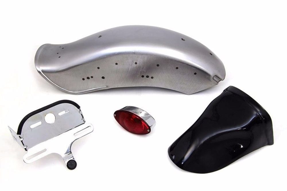 V-Twin Manufacturing Fenders Rear Dyna Softail Style Bobbed Steel Fender Tail light Kit Harley Sportster XL