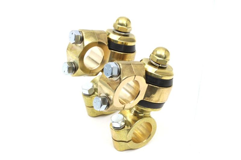 V-Twin Manufacturing Flanders Forged Brass 2" Dog Bone Risers Clamps 1" Bars Harley Chopper Panhead