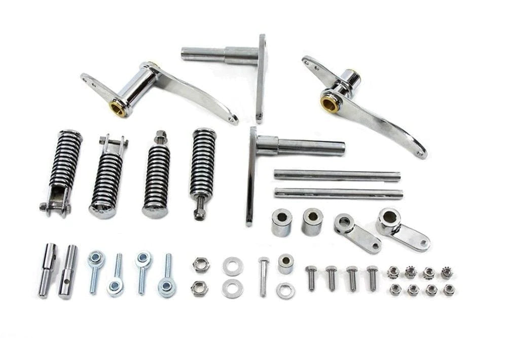 V-Twin Manufacturing Foot Pegs & Pedal Pads Chrome Forward Controls Control Kit Shift 1977-78 Ironhead Sportster Drum Brake