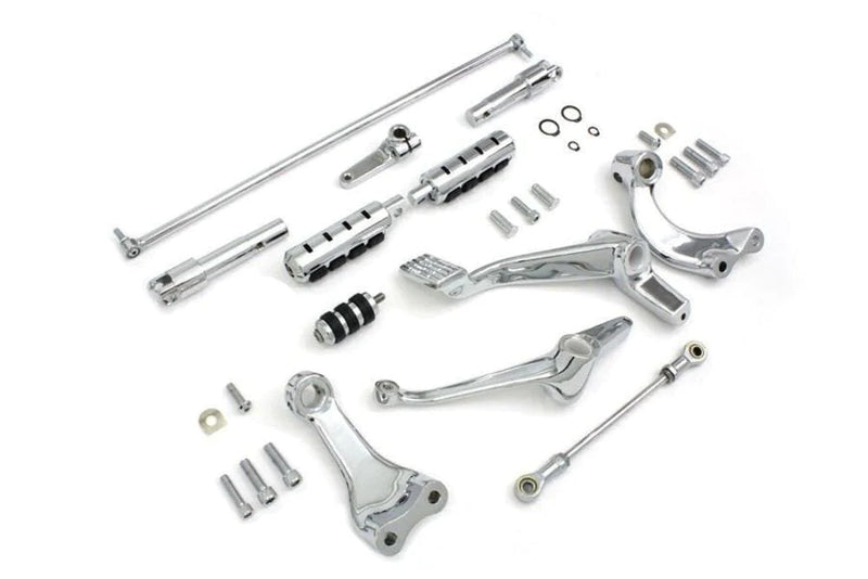 V-Twin Manufacturing Foot Pegs & Pedal Pads Chrome Forward Controls Control Kit Soft Footpeg Set 2004-2013 Harley Sportster