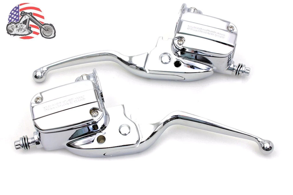 V-Twin Manufacturing Handlebars Chrome Handlebar Control Kit Hydraulic Master Cylinder 2014-2016 Harley Touring