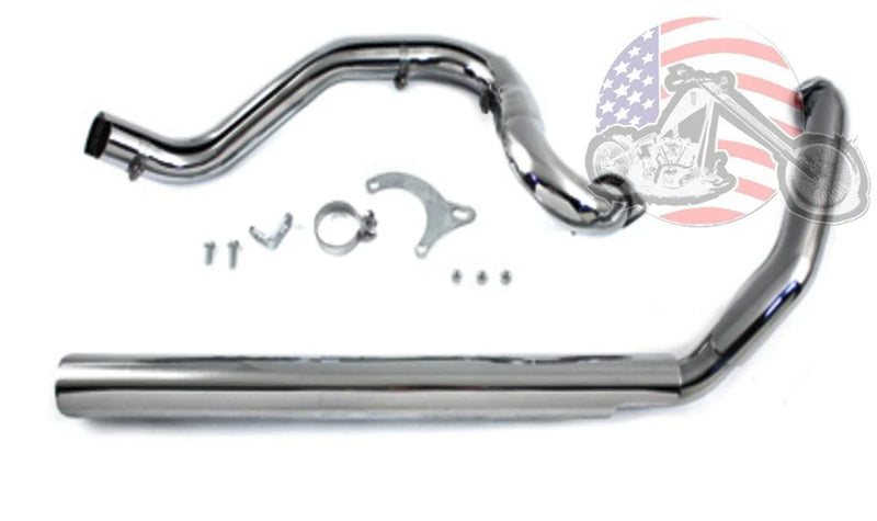 V-Twin Manufacturing Headers, Manifolds & Studs Chrome True Duals Dresser Header Exhaust Pipe 85-94 Conv. 1995-06 Harley Touring