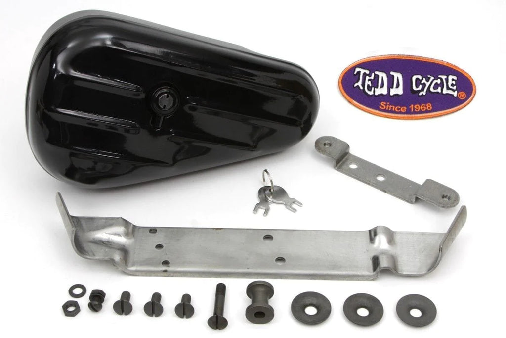 V-Twin Manufacturing Other Body & Frame FL Black Rigid Tool Box Mount Mounting Kit Harley Panhead Hardtail Hydra Glide
