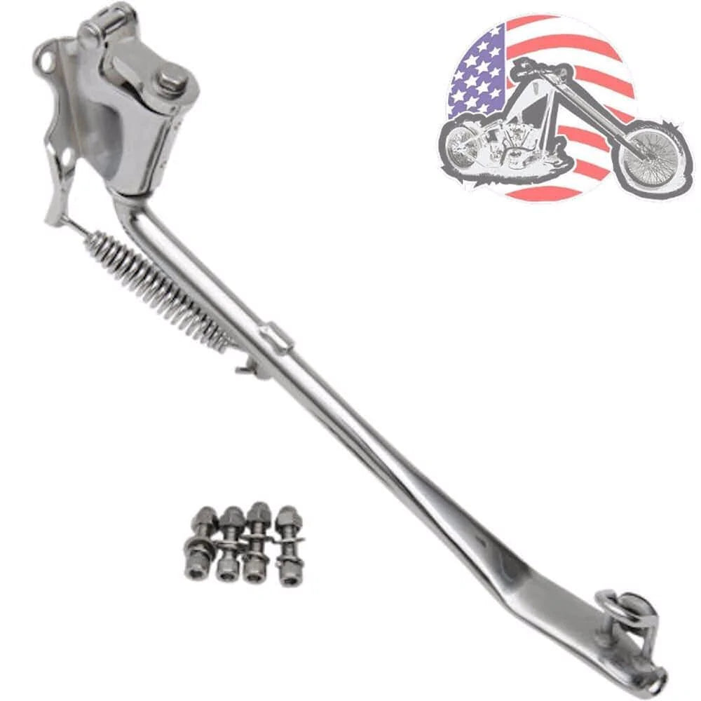 V-Twin Manufacturing Other Brakes & Suspension Chrome 2" Inch Under Stock Lowering Kickstand Kit Jiffy Stand Assembly Softail