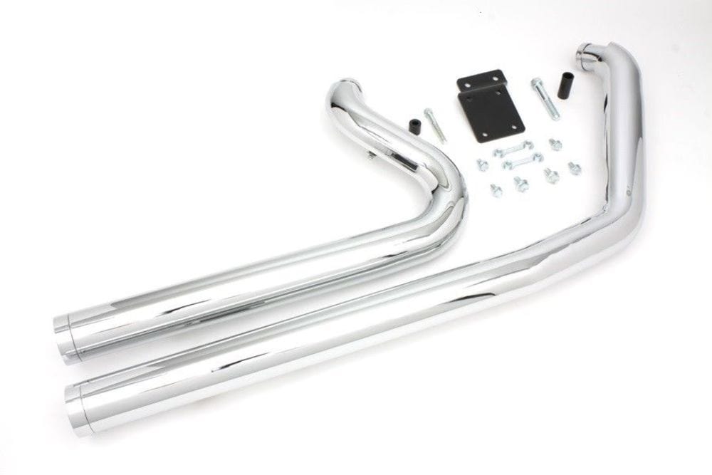 V-Twin Manufacturing Other Brakes & Suspension Radii Maxx Short Shot Chrome Exhaust Dual Drag Pipe Set Harley Softail 1984-2006