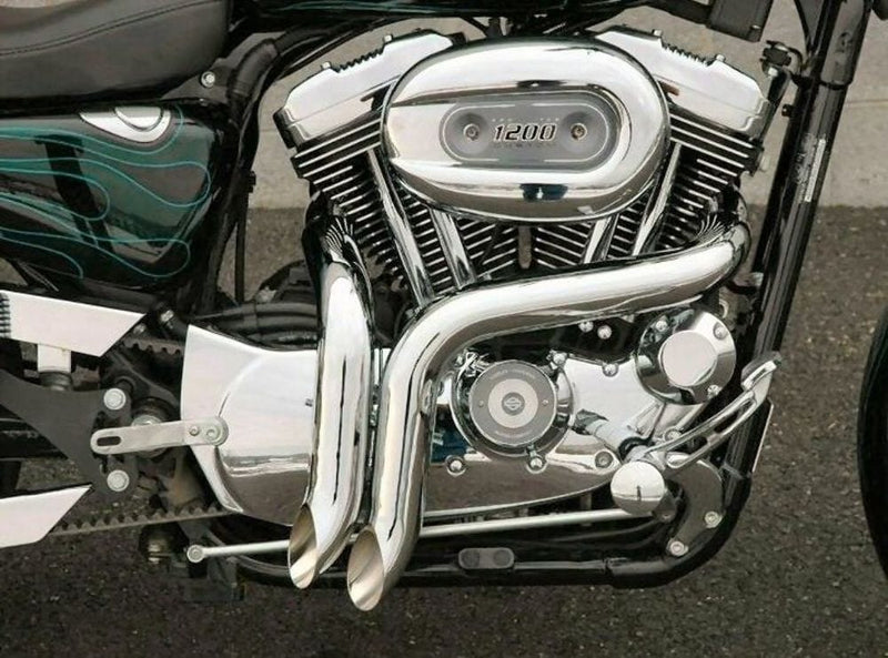 V-Twin Manufacturing Other Exhaust Parts 2 1/4" BitchSlap Chrome LAF Full Exhaust Headers Drag Pipes Harley Softail FXST