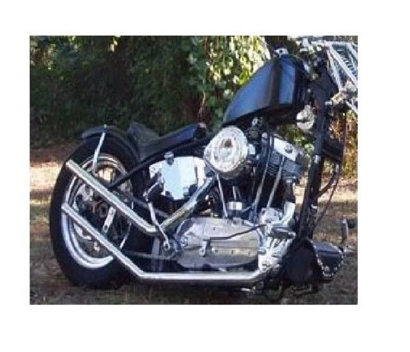 V-Twin Manufacturing Other Exhaust Parts Chrome Upsweep Exhaust Drag Pipe Set Straight Cut Rigid Hardtail Ironhead Harley