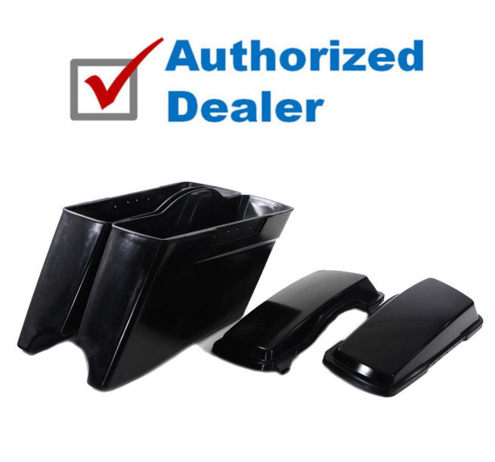 V-Twin Manufacturing Other Luggage V-Twin Raw Plastic Stretched Saddlebag Lid Set Harley Touring Bagger 1998-2013