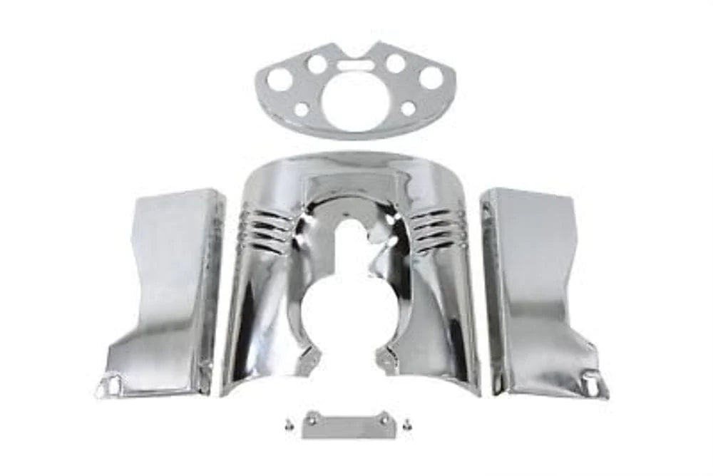 V-Twin Manufacturing Other Seat Parts Chrome Front Fork Cover Tins Set Ironhead Model K Harley Sportster Flathead KH