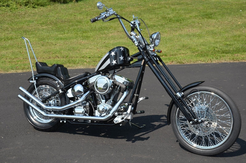 V-Twin Manufacturing Other Seat Parts Chrome Round 33" Tall Sissy Bar Harley Chopper Bobber Rigid 6" Rear Flat Fender