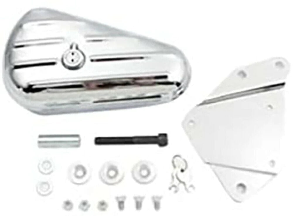 V-Twin Manufacturing Saddlebags & Accessories Chrome Oval Left Side Toolbox Tool Box Harley Softail Chopper Bobber Custom EVO