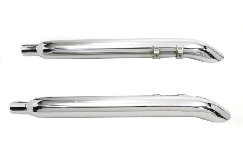 V-Twin Manufacturing Silencers, Mufflers & Baffles 3" Chrome Slip-On Turn Out Mufflers Set Exhaust 1995-2016 Harley Touring Bagger