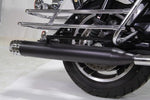 V-Twin Manufacturing Silencers, Mufflers & Baffles New Black Chrome Contrast Tip 4" Shooter Slip On Mufflers Exhaust Harley Touring