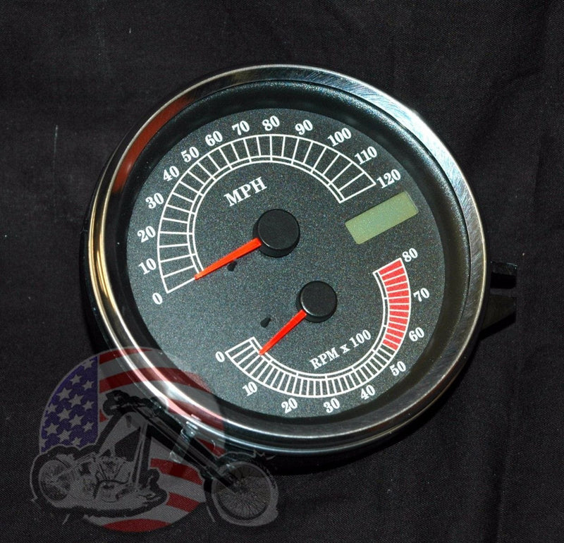 V-Twin Manufacturing Speedometers Electronic Analog Speedometer Speedo Tachometer Tach Combo Drop In Harley FXST