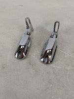 V-Twin Manufacturing V-Twin Chrome Foot Pegs Pair Set Rubber Inlay Harley Big Twin XL Evo Twin Cam