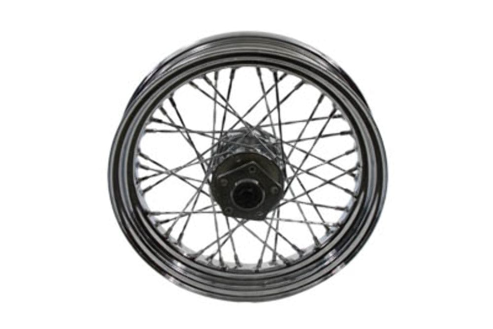 V-Twin Manufacturing Wheels & Rims 16 x 3" Front 40 Twisted Twirled Chrome Spoke Wheel Rim Harley Touring FLT 84-99