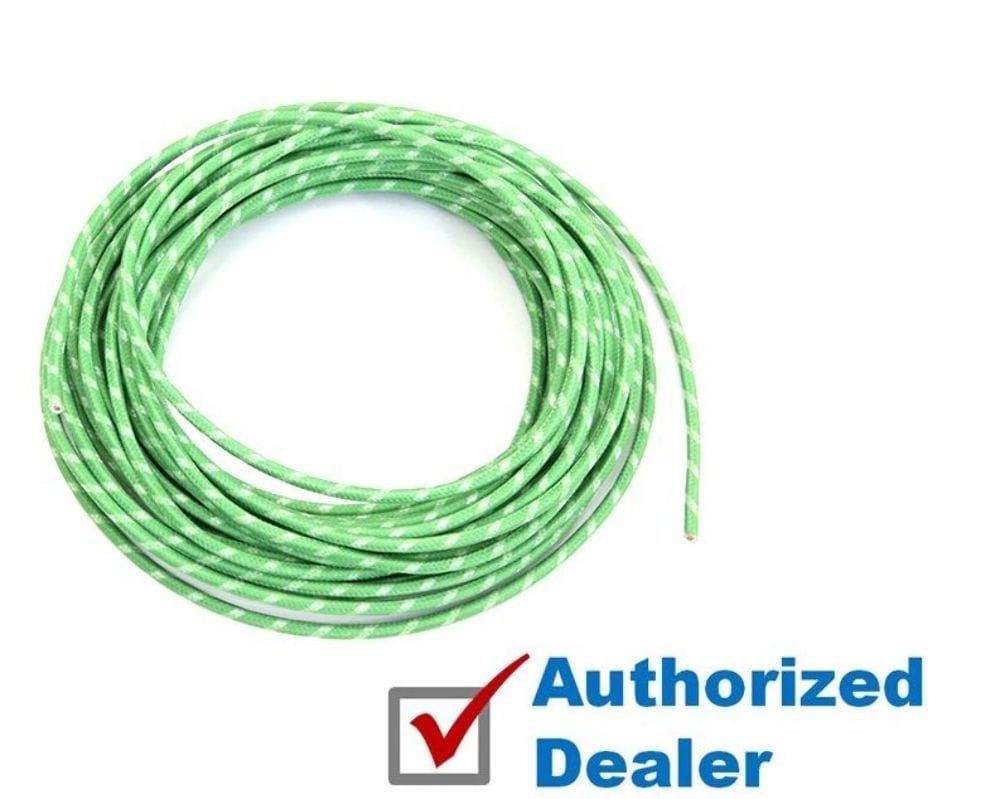 V-Twin Manufacturing Wires & Electrical Cabling Replica Vintage Green Covered Cloth OEM Replacement Wire Harley Antique Panhead