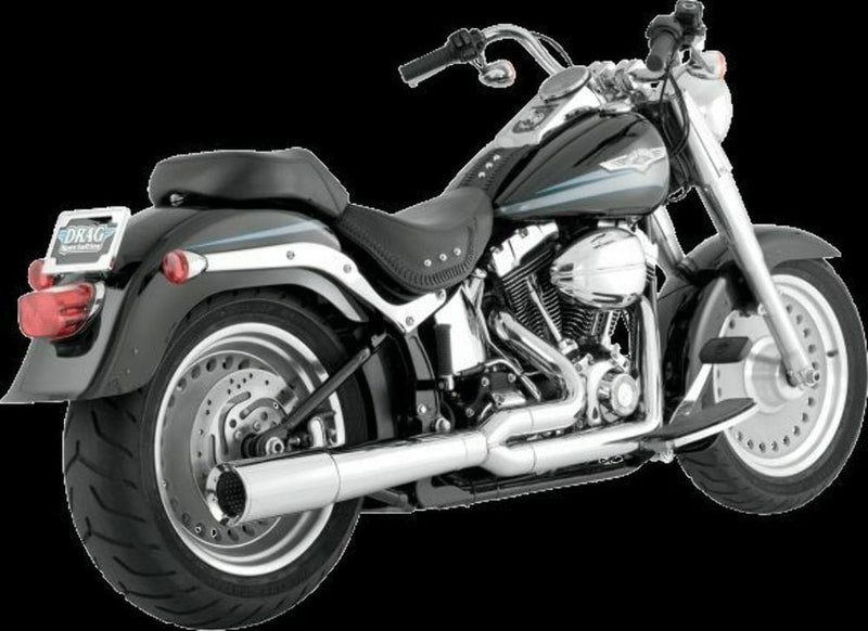 Vance & Hines Chrome Pro-Pipe HS 2 Into 1 Exhaust System Harley 86