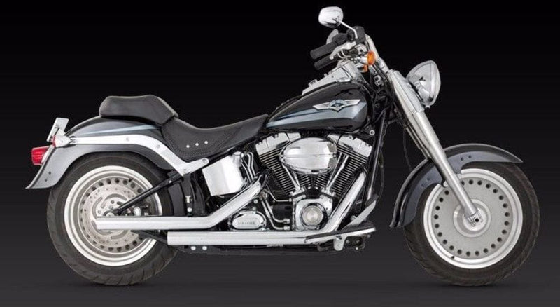 Vance & Hines Silencers, Mufflers & Baffles Vance & Hines Chrome 2 Into 2 Straightshots Exhaust Pipes System Harley Softail